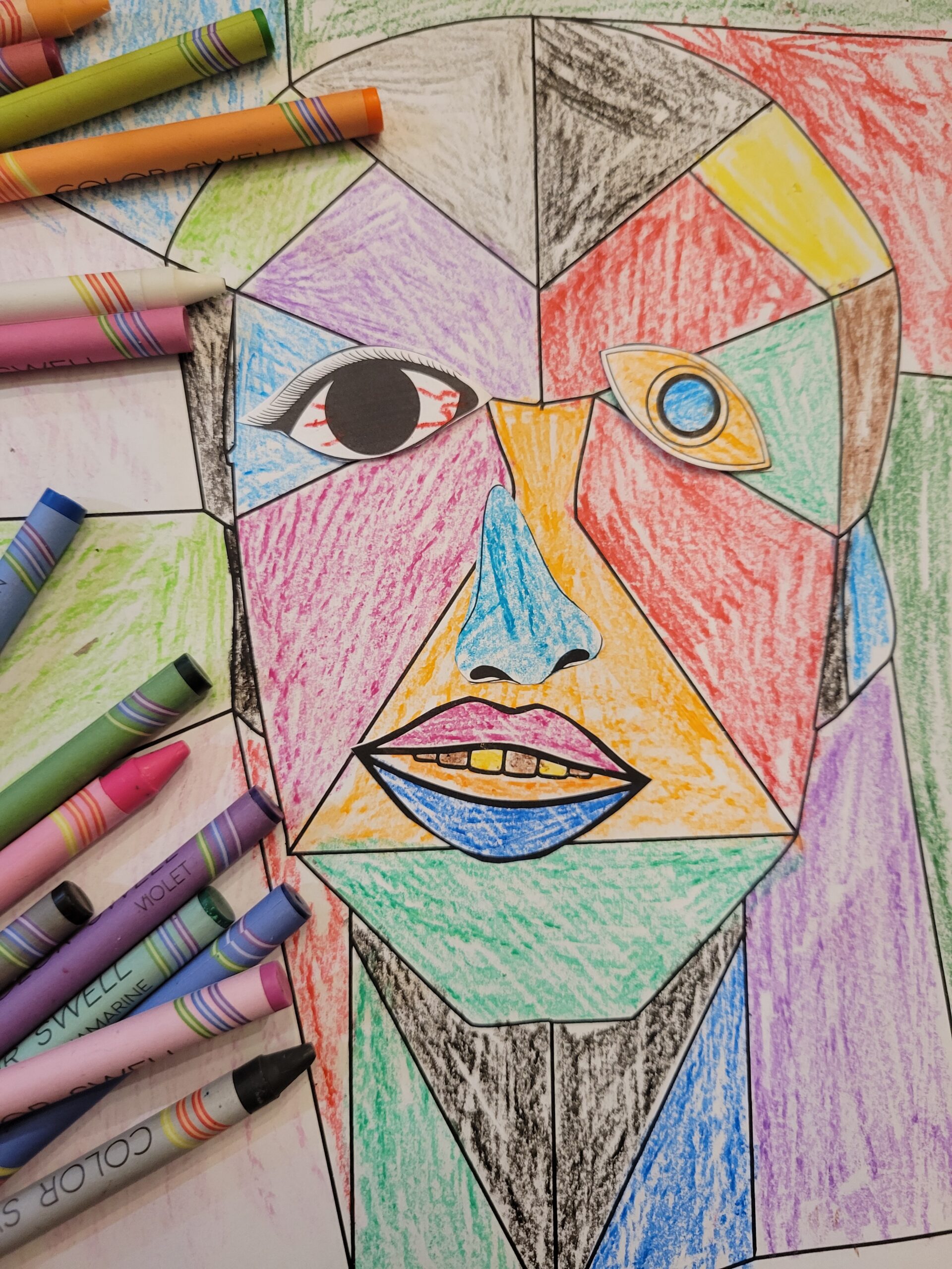 Picasso Cubism Inspired Face Art Project