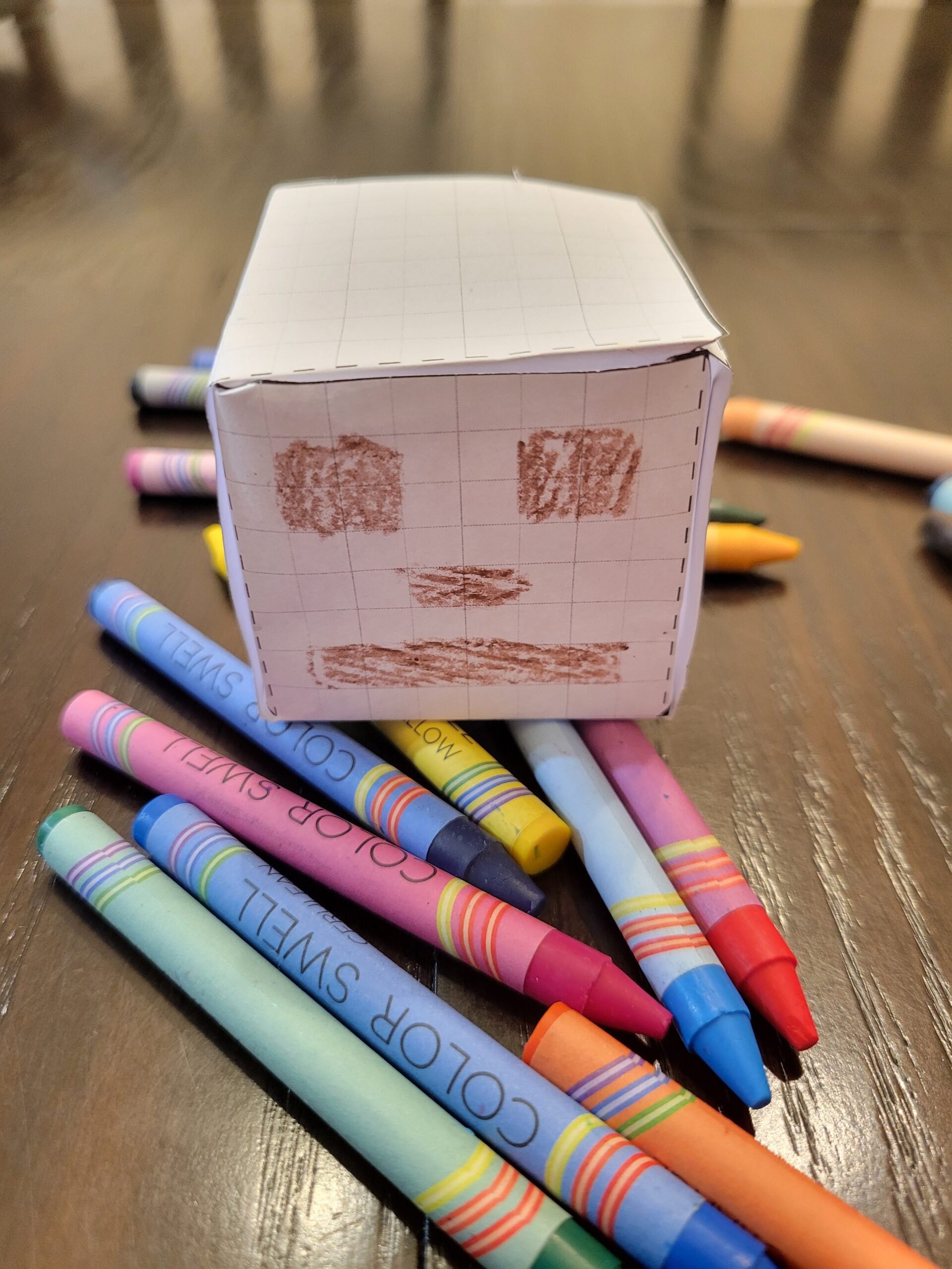 Minecraft inspired paper craft template to color and print