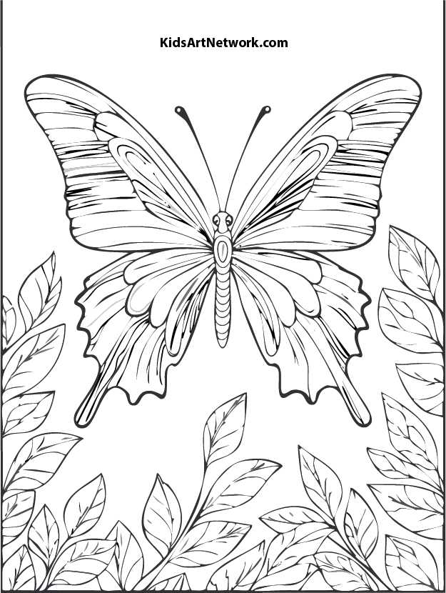 Butterfly coloring pages inspired by the Santa Ana Zoo Aviary